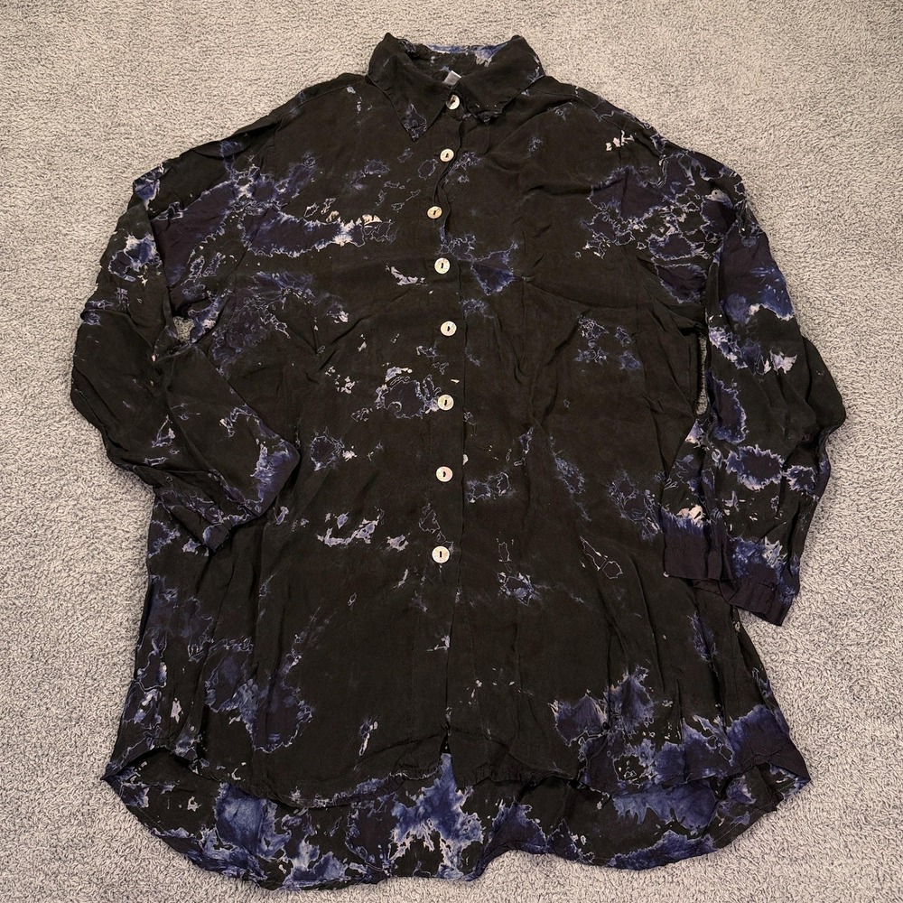 Eleven Stitch‎ Design Tunic Shirt Womens Medium Black Spooky Whimsigoth Fairy